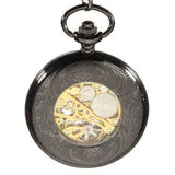 DEFFRUN Vintage Skeleton Mechanical Luminous Pocket Watch