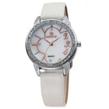 SKONE 9259 Female Waterproof Flower Rhinestones Round Dial Quartz Watch