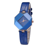 Luxury Polygon Case Dress Wristwatch Leather Ladies Women Quartz Watch