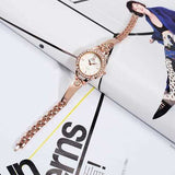 SOXY Rhinestone Casual Style Stainless Steel Bracelet Watch