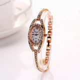 Fashion Ladies Wrist Watch Rhinestones Dial Alloy Women Bracelet Quartz Watch