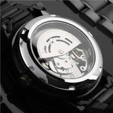 WINNER Fashion Sculpture Mechanical Watch Retro Stainless Steel Strap Men Automatic Watch