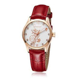 WISHDOIT WSD-005 Fashion Women Quartz Watch Roman Numerals Flower Iron Tower Wrist Watch
