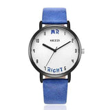 KEZZI 1688 Leather Strap Women Quartz Watch Fashionable Pattern Mr. Right Wrist Watch