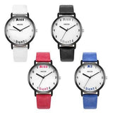 KEZZI 1688 Leather Strap Women Quartz Watch Fashionable Pattern Mr. Right Wrist Watch