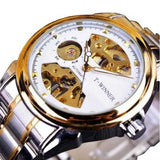 WINNER 378 Self-winding Mechanical Watch Classic Stainless Steel Strap Men Wrist Watch