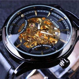 WINNER F120520 Self-winding Mechanical Watch Fashion Leather Strap Men Wrist Watch