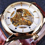 WINNER F120520 Self-winding Mechanical Watch Fashion Leather Strap Men Wrist Watch