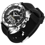 SANDA 003 Fashion Men LED Dual Display Watch Silicone Strap Swimming Diving Sport Watch