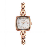 JULIUS 871 Luxury Rhinestone Simple Square Dial Fashion Ladies Quartz Watch