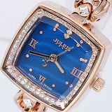 JULIUS 871 Luxury Rhinestone Simple Square Dial Fashion Ladies Quartz Watch