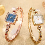 JULIUS 871 Luxury Rhinestone Simple Square Dial Fashion Ladies Quartz Watch