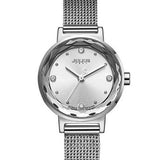 JULIUS 917 Simple Fashion Mesh Stainless Steel Strap Girls Quartz Watch