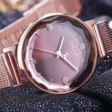 JULIUS 917 Simple Fashion Mesh Stainless Steel Strap Girls Quartz Watch