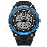 SANDA 709 Dual Display 30M Waterproof Outdoor Sport Military Fashion LED Digital Watch