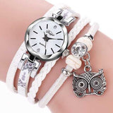 DUOYA Cute Style Owl Pendant Ladies Bracelet Watch Fashion Women Wrist Watch