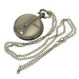 DEFFRUN Vintage Eiffel Tower Pattern PARIS Chain Retro Pocket Watch