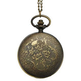 DEFFRUN Luxury European Style Flower Pattern Chain Retro Pocket Watch