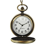 DEFFRUN Luxury European Style Flower Pattern Chain Retro Pocket Watch