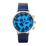 HY Bright Skin Leopard Clock Dial Lady Rose Gold Shell Snake