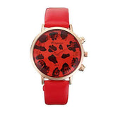 HY Bright Skin Leopard Clock Dial Lady Rose Gold Shell Snake