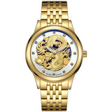 TEVISE 9006 Hollow Phoenix Dragon Pattern Mechanical Watch