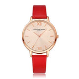 Casual Style PU Leather Strap Ladies Watch