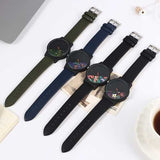 HOREDAR Rose Patten Fashion Leather Women Quartz Watch