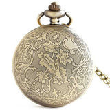 DEFFRUN Retro Bronze Romantic Style Quartz Pocket Watch