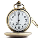 DEFFRUN Retro Bronze Romantic Style Quartz Pocket Watch