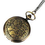 DEFFRUN Retro Bronze Romantic Style Quartz Pocket Watch