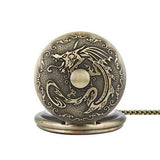 DEFFRUN Retro Bronze Classic Dragon Pattern Pocket Watch