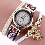 DUOYA XR1889 Fashion Gold Elephant Ladies Bracelet Watch