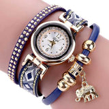 DUOYA XR1889 Fashion Gold Elephant Ladies Bracelet Watch