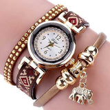 DUOYA XR1889 Fashion Gold Elephant Ladies Bracelet Watch