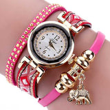 DUOYA XR1889 Fashion Gold Elephant Ladies Bracelet Watch
