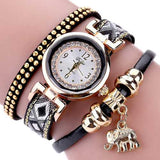 DUOYA XR1889 Fashion Gold Elephant Ladies Bracelet Watch