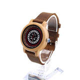 BOBO BIRD C-J19 Retro Style Wood Leather Strap Wrist Watch