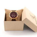 BOBO BIRD C-J19 Retro Style Wood Leather Strap Wrist Watch