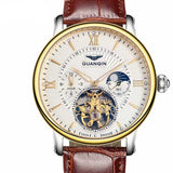 GUANQIN GJ16036 Skeleton Moon Phase Auto Mechanical Watch