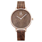 SK K0078 Creative Leather Strap Women Wrist Watch