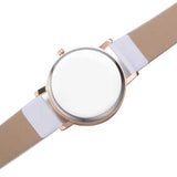 Rose Gold Case Flamingo Leather Strap Women Wrist Watch