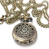 DEFFRUN Vintage Steam Punk Quartz Bronze Pocket Watch