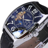 SEWOR Rectangle Luxury Leather Mechanical Analog Men Wrist Watch