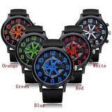 V6 V0198 Super Speed Big Dial Net Number Black Men Wrist Watch