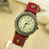HONGC225 Vintage Elegant Women Oracle Pattern Leather Quartz Watch