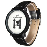 Casual Big Dial PU Leather Band Unisex Analog Watch